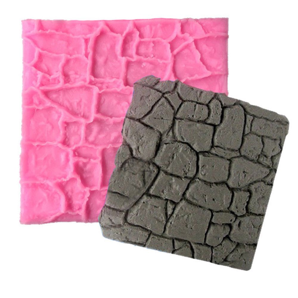 POPULAR DIY 3D Castle Farm Chocolate Baking Sugar Craft Rock Stone Fondant New Bakeware Cake Mold Kitchen Wall Silicone Mould