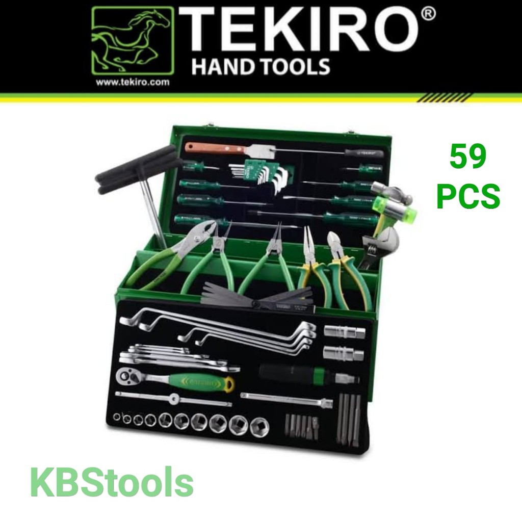 TEKIRO Mekanik Tools Set SM 59 Pcs (Box Besi) /Mechanic Tool /Toolkit