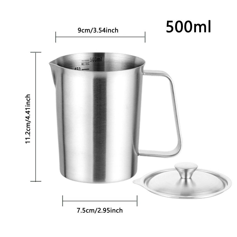 Solighter 500ml Milk Frothing Pitcher Home Milk Frother Steamer Cangkir Stainless Steel Susu Kopi Scale