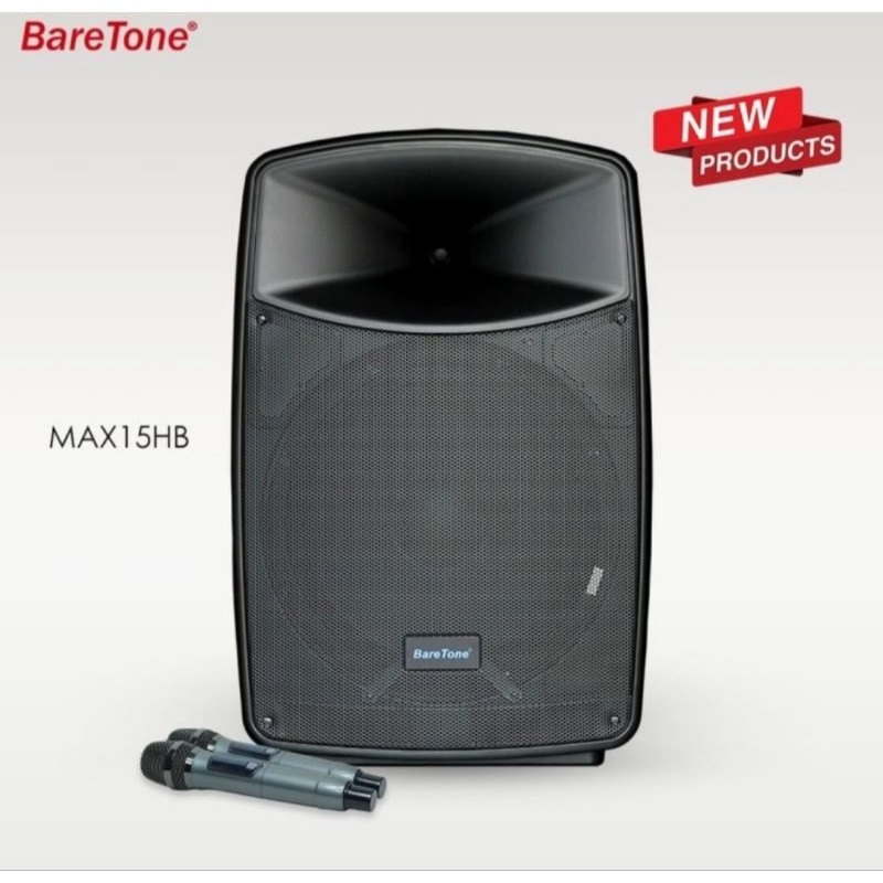 Salon Aktif 15 Inch BareTone MAX15HB Free 2 Mic Wireless Extra Bass