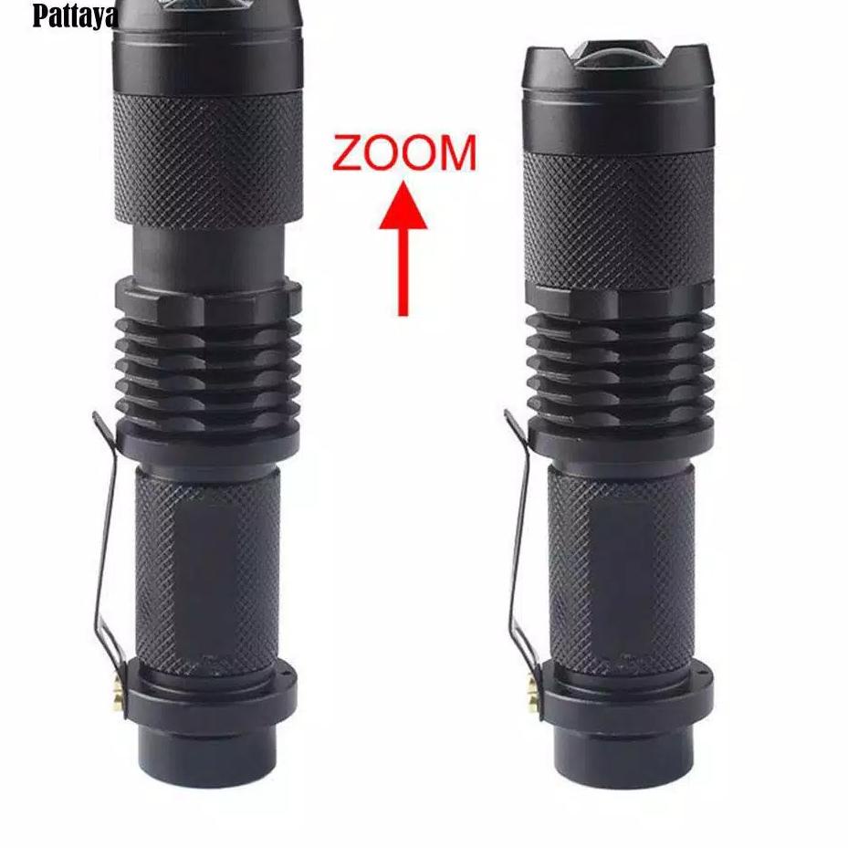 (TERBARU) senter zoom LED anti air senter taktikal mini senter aluminium anti air senter camping sen