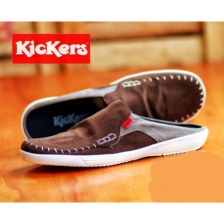 COD!! Sepatu Slip On Pria Kickers Stiching Murah Keren Casual Slop Santai TERLARIS