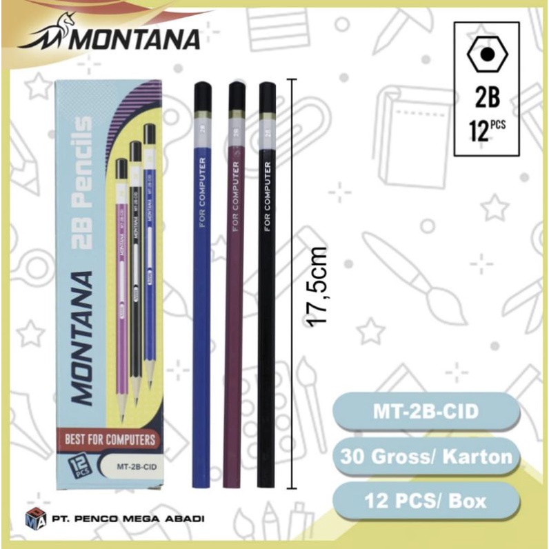 

(12pc)Pensil 2B Montana Hitam MT-28 CID/Montana
