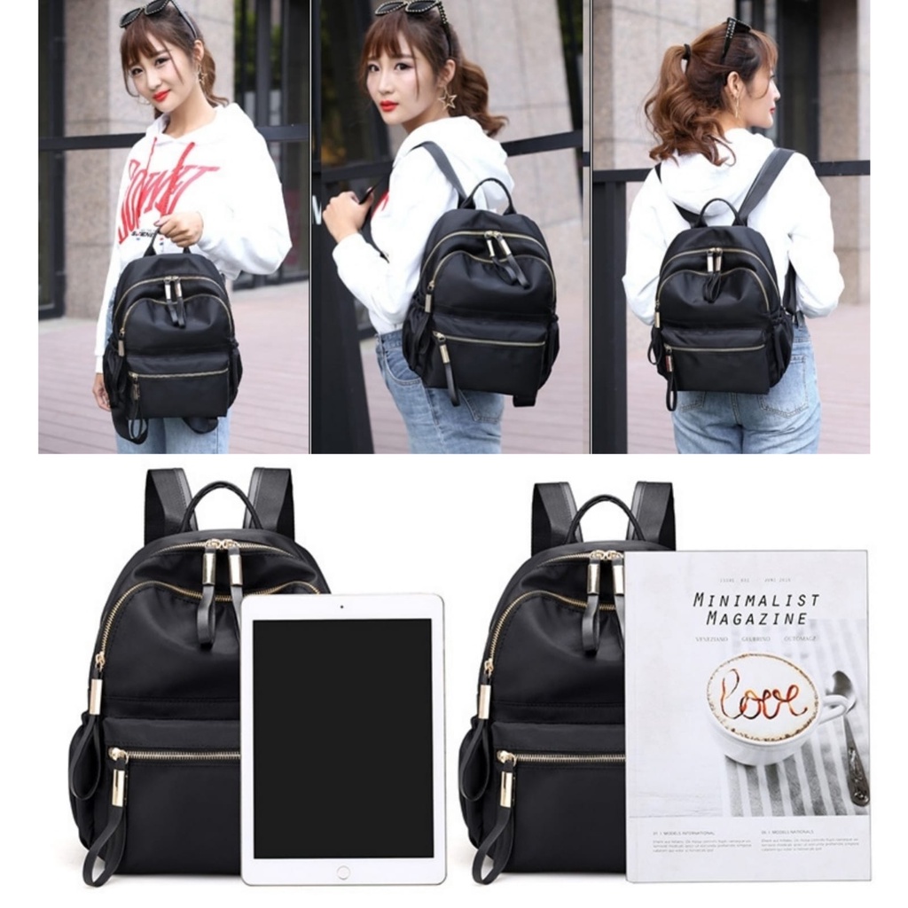 TAS RANSEL WANITA ANTI AIR HITAM COUNCIL TA530B5 PREMIUM SEKOLAH BACKPACK KULIAH FASHION KERJA KOREA GENDONG IMPORT REMAJA PUNGGUNG KEKINIAN BATAM