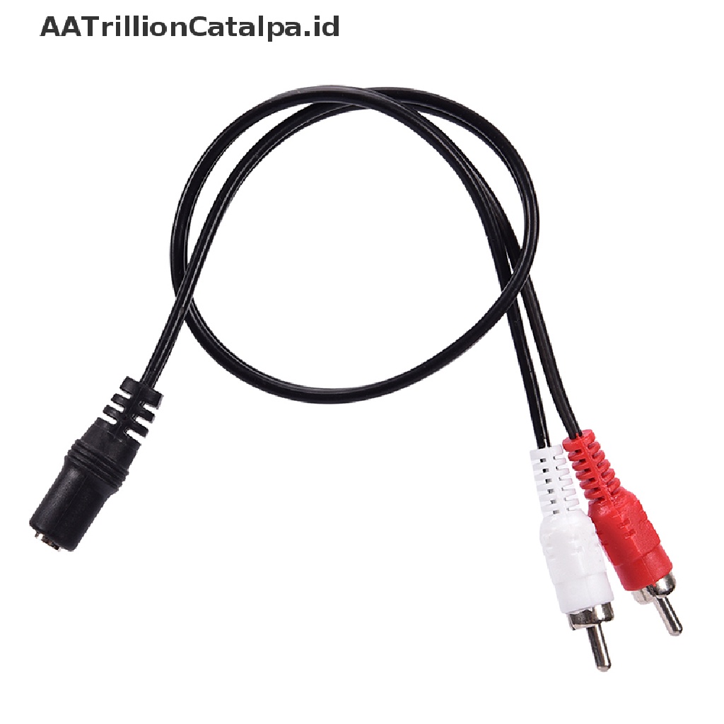 (AATrillionCatalpa) Kabel Adapter Converter Jack Audio Aux 2-RCA Male Ke 3.5mm Female Untuk Headphone