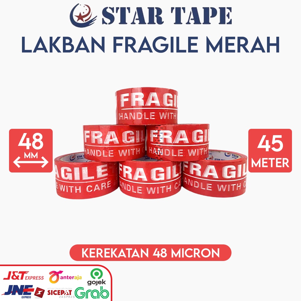 

LAKBAN FRAGILE MERAH 48mm (2 Inch) x 50yard STARTAPE