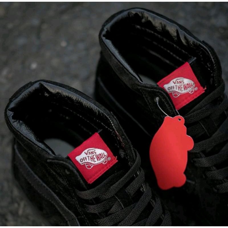 SEPATU WOLF X VANS AUTHENTIC FULL BLACK HITAM POLOS WHITE PUTIH OLDSKOOL ERA SK8-Hi Slipon Checkerboard