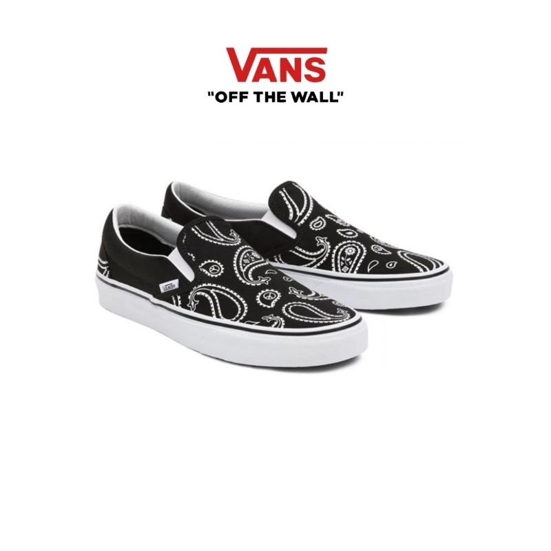 Vans Slipn On Peace And Paisley Black True White Original