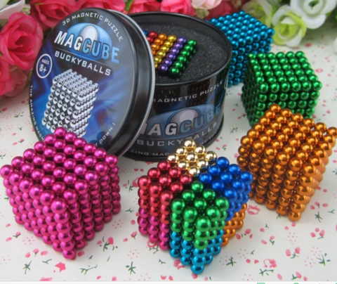 Mainan Bola Magnet 5mm Magnetic Ball Warna Warni Rainbow  216PCS Buckyball - COD