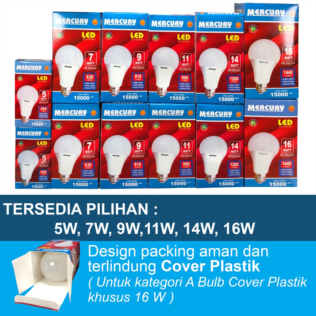 MERCURY LIGHTNING 14W Bohlam LED A Bulb Lampu LED 14 Watt 14 W GARANSI 3 THN ORIGINAL