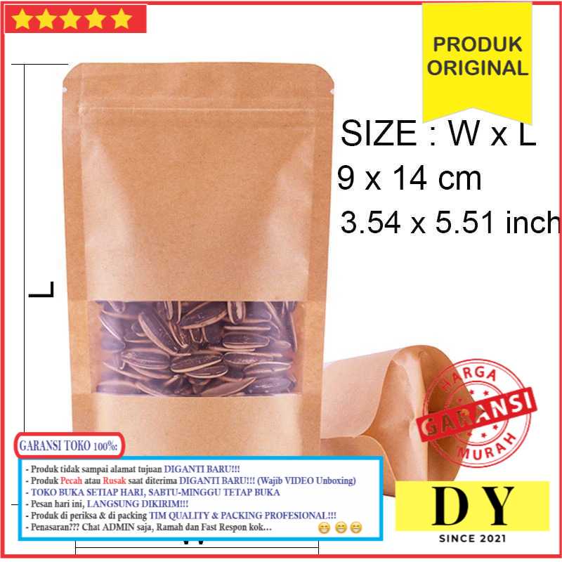 

GARANSI Kantong Kertas Kraft Paper Bags Zip Lock 50PCS Murah Baru Ada garansi dari Toko DY YUK Termurah