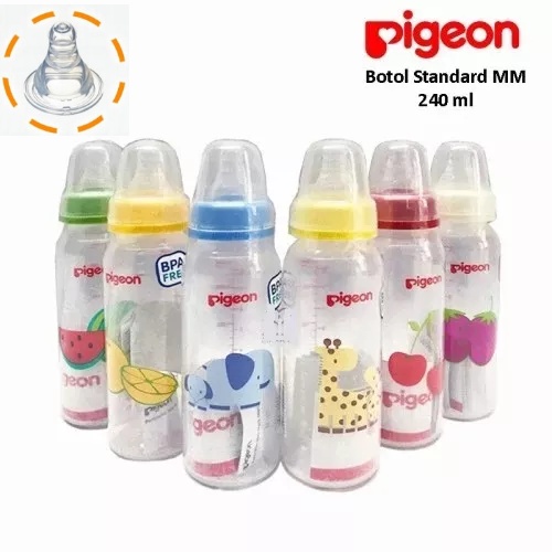 BOSU16 BOTOL SUSU PIGEON STANDARD PERISTALTIC NIPPLE 240 ML