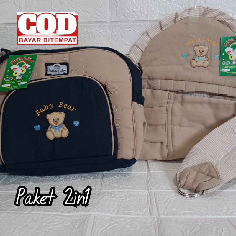 Paket gendongan Bayi topi bordel Dan tas Bayi MEDIUM