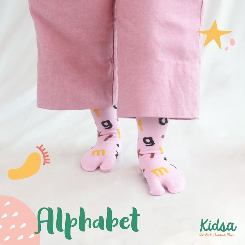 Kaos Kaki Anak Kidsa Motif Alphabet Kanik Soka | Kaos Kaki Anak TK