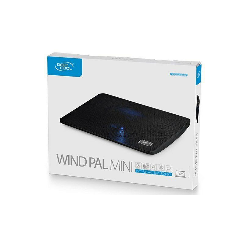 COOLING PAD DEEPCOOL WINPAL MINI LED BLUE UP TO 15.6 INCI,  FAN LAPTOP DEEPCOOL WINDPAL MINI 14CM