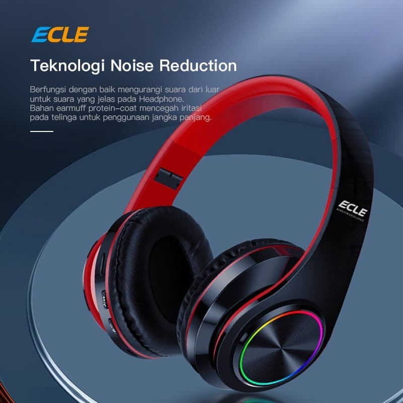 Headset Headphone Wirelees Bluetooth Gaming Stereo - ECLE