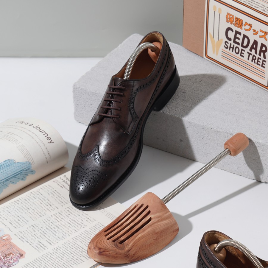 Hogo Cedar Wood Shoe Tree ; Shoetree Saddle ; Catokan Ganjal Sepatu Kayu