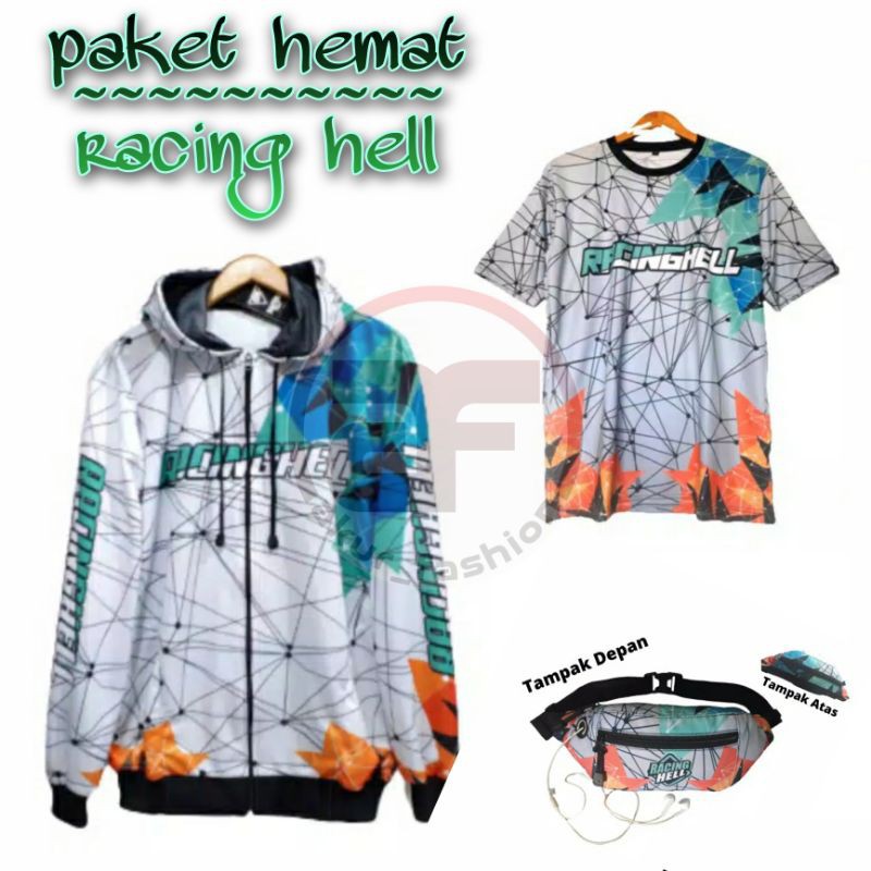 jaket racing hell line start hoodie motor balap | paket hemat racing hell