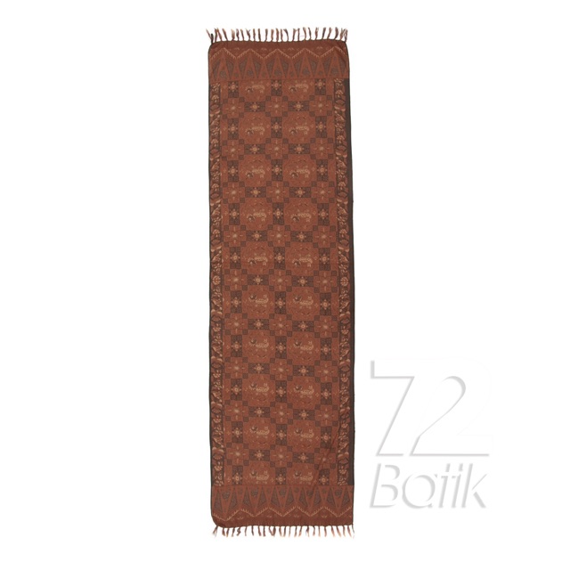 SYAL BATIK PREMIUM MOTIF LASEM - LAWASAN WARNA ALAM COKLAT KREM 725653 CAP 72