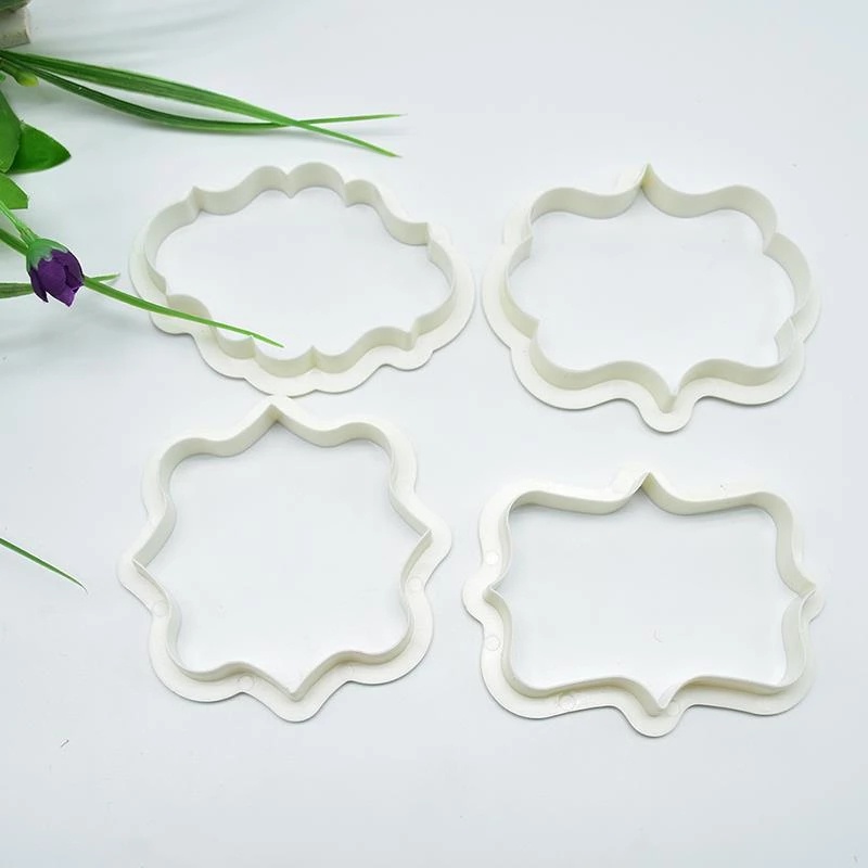 4pcs / Set Cetakan Kue / Biskuit / Pancake / Permen Bentuk Geometri Bahan Plastik Reusable Untuk Dapur DIY