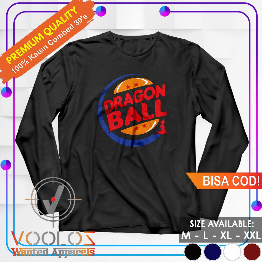 Kaos Plesetan Dragon Ball Baju Cowok Branded Pria Dewasa Kekinian Lengan Panjang Pendek DB BK