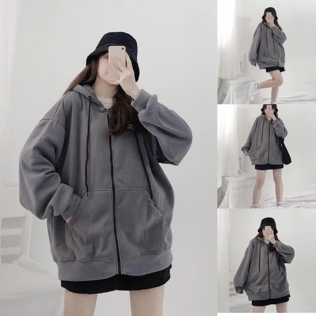 Jaket zipper Hoodie Oversize XXL Sweater Ziper Hoodie Polos Pria - wanita - hoodie unisex