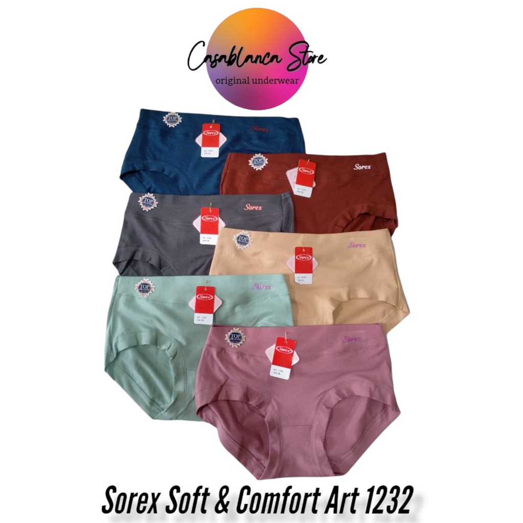 CELANA DALAM WANITA SOREX EDISI SOFT &amp; COMFORT (Art. 1232) BERBAHAN SANGAT HALUS &amp; LEMBUT.