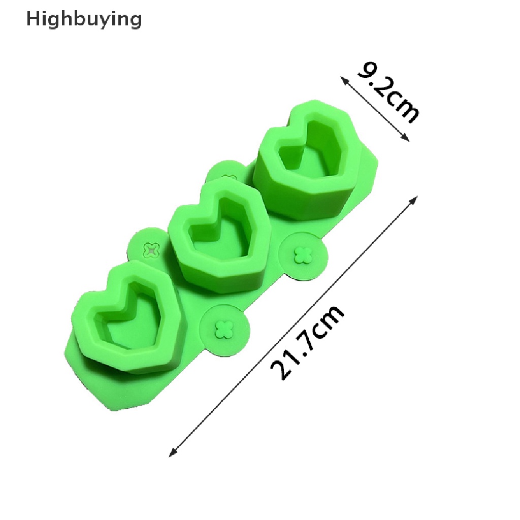 Cetakan Pot Bunga Lilin Semen Bentuk Hati Geometris Bahan Silikon Glory