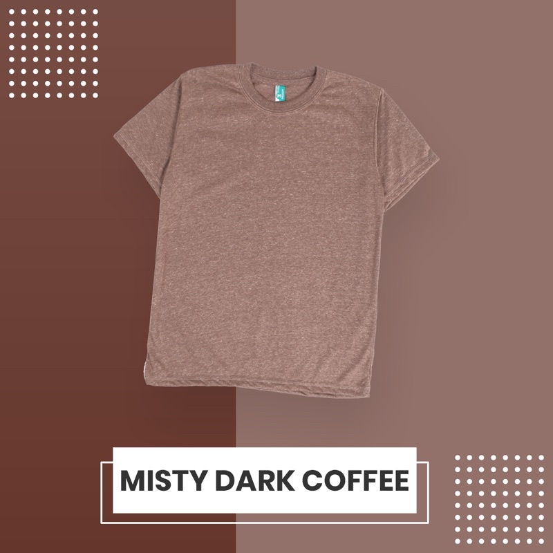 KAOS POLOS COTTON TWOTONE MISTY LENGAN PENDEK 30’S /  PRIA & WANITA 100% DISTRO ORIGINAL-DARK COFFEE twotone