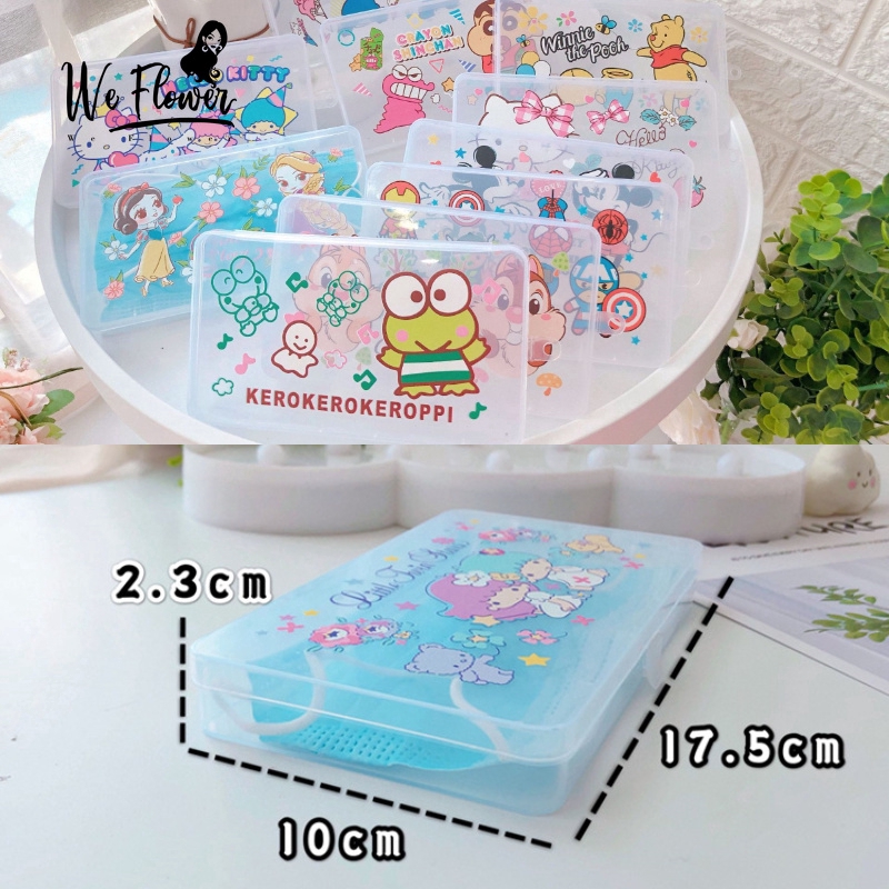 Kotak Penyimpanan Masker Desain Kartun Marvel Hello Kitty Ukuran 17.5x10 X 2.3cm