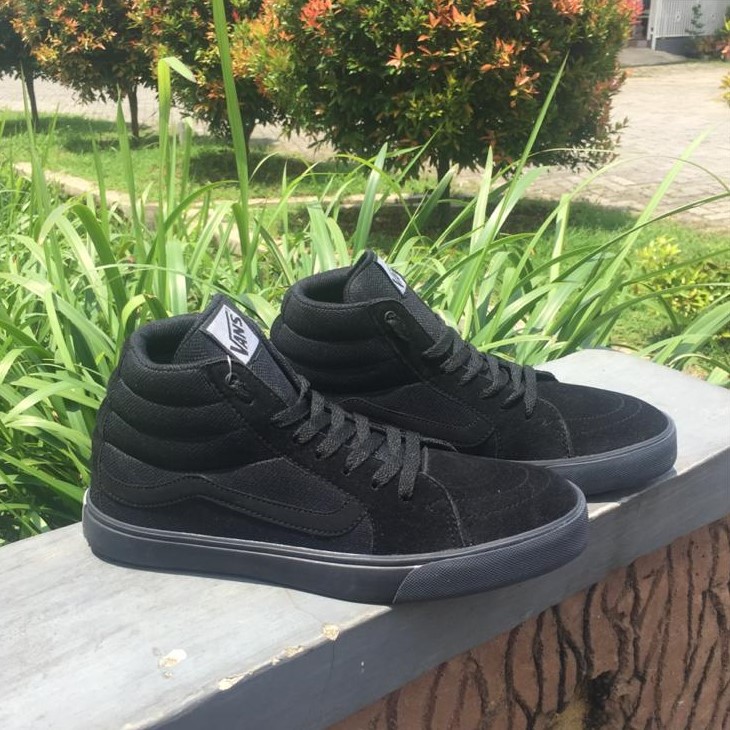 SEPATU VANS SK8 HI SNEAKERS HITAM POLOS  SEPATU SEKOLAH KERJA KASUAL