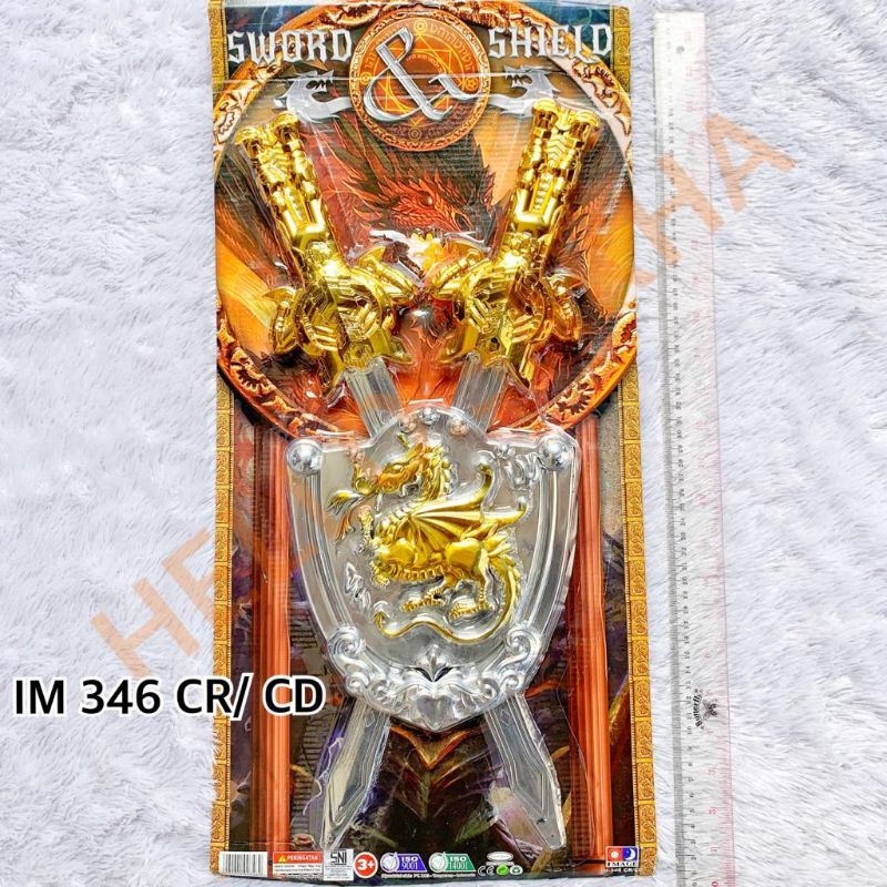 MAINAN IM 346 CR/CD SWORD &amp; SHIELD PEDANG PEDANGAN KSATRIA KNIGHT SATRIA PERANG PERANGAN