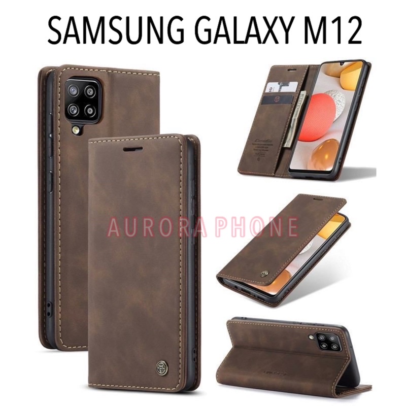 Flip Case Samsung Galaxy M12 Original CASEME Leather Wallet Casing Samsung M12 Flip Case