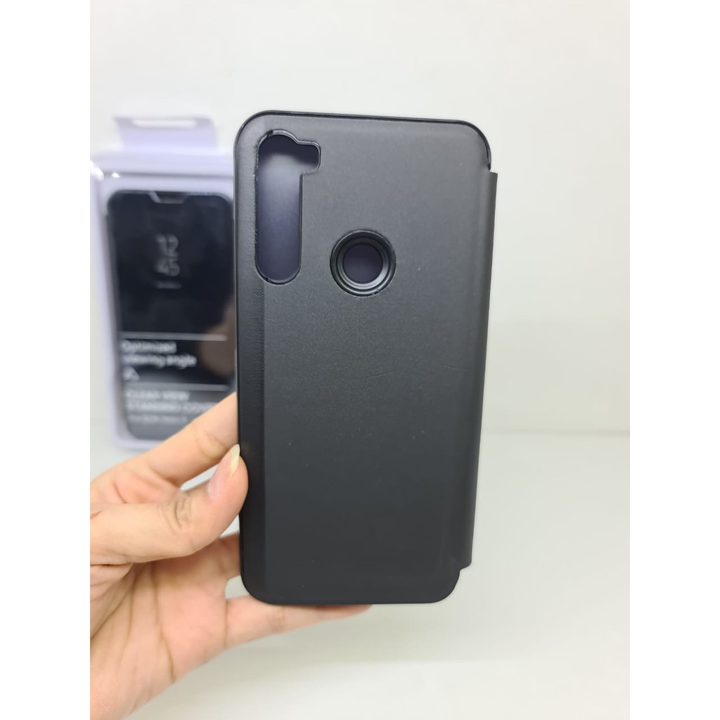 Flip Mirror Redmi Note 8 6.3 inchi Clear View Standing Cover Redmi Note 8 AUTOLOCK