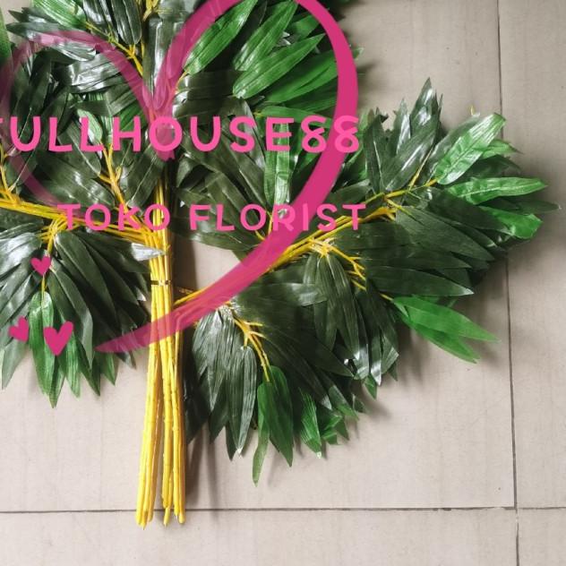 Daun Artificial / Daun Hias / Daun Plastik / Daun bambu kuning