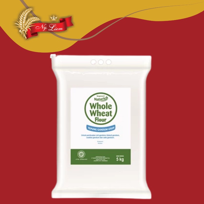 

✨COD✨ BOGASARI NATURICH Whole Wheat / Tepung Gandum Utuh 5 kg