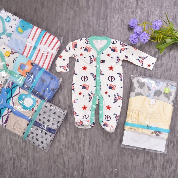 Sleepsuit Bayi Laki Laki - Pajamas Baby Premium Tutup Kaki isi 3Pc P010