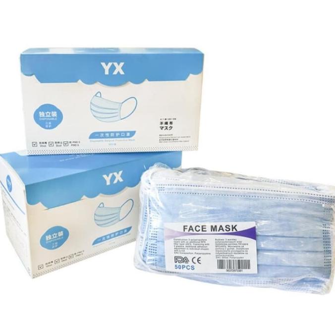 (:(:(:(] Masker YX Mask EarLoop 3 ply 3 Lapis premium quality bukan Sensi 3M ev