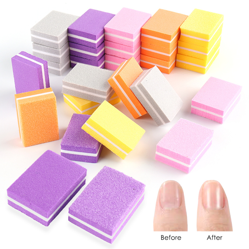 5pcs / Set Kikir Kuku Dua Sisi Bentuk Kubus Mini Aneka Warna Untuk Manicure