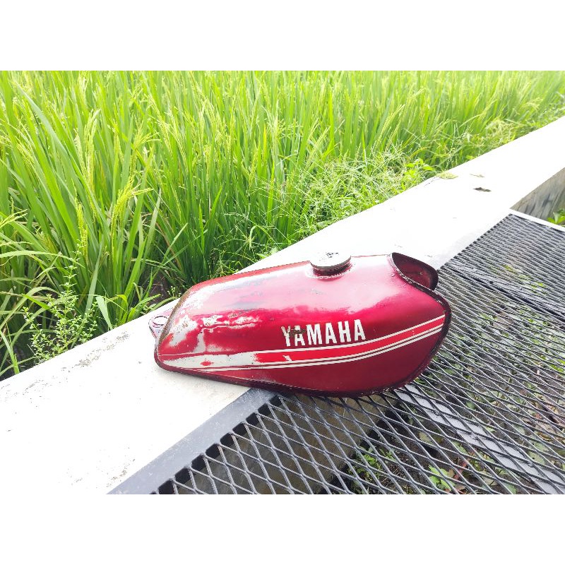 Original Cat Tangki Yamaha DT100 Tengki Bensin Merah DTx Lis Selendang ori tahun 1980-1982 Trail End