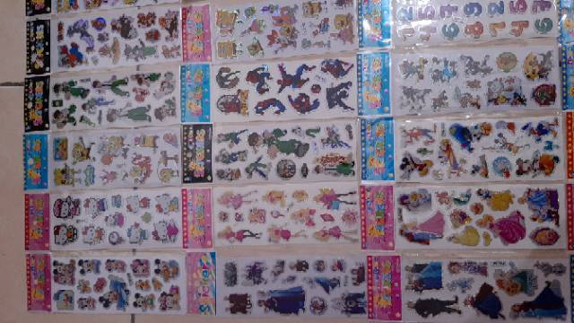 Stiker Anak Lucu Sticker Timbul Aneka Motif Murah Karakter