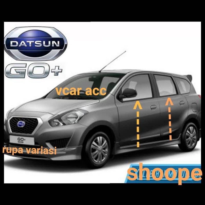 Lis LIST kaca samping pelipit PINTU window liner mobil datsun GO plus / CROSS / PANCA CHROME tempel