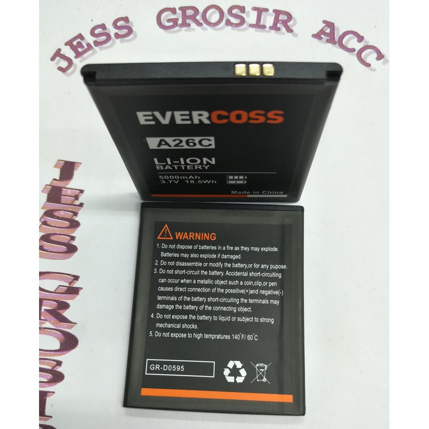 Baterai Battery Batre Double Power EVERCROSS EVERCOSS CROSS ( A26C ) - Hitam