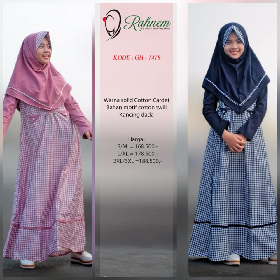 GAMIS ANAK PEREMPUAN / RAHNEM GH - 1418 / FASHION  MUSLIM ANAK