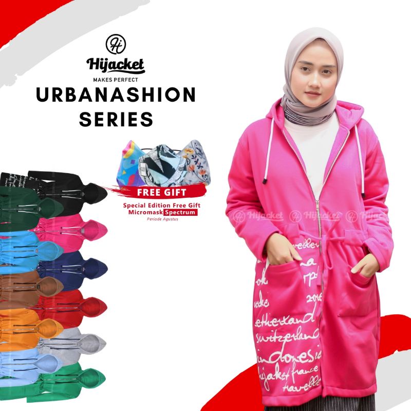 100% ORIGINAL - Jaket Sweater Wanita Muslimah Hijaber - Hijacket Urbanashion- Hijab Hijabers Panjang