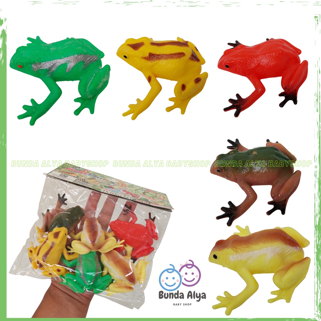 Mainan Kodok Karet Warna - Mainan Kodok Kodokan Set Mainan Anak Isi Banyak Reptile Forest - Mainan Binatang Kodok - Mainan Anak  Figure Frogs