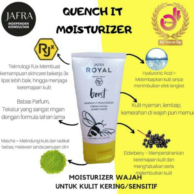 Jafra Royal Boost Quench It Moisturizer Krim Malam Kulit Kering Sensitif