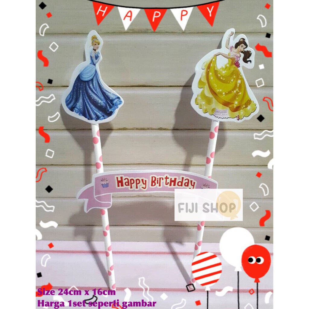Cake Topper / Hiasan Kue Ultah / Topper Cake Karakter Princess Disney