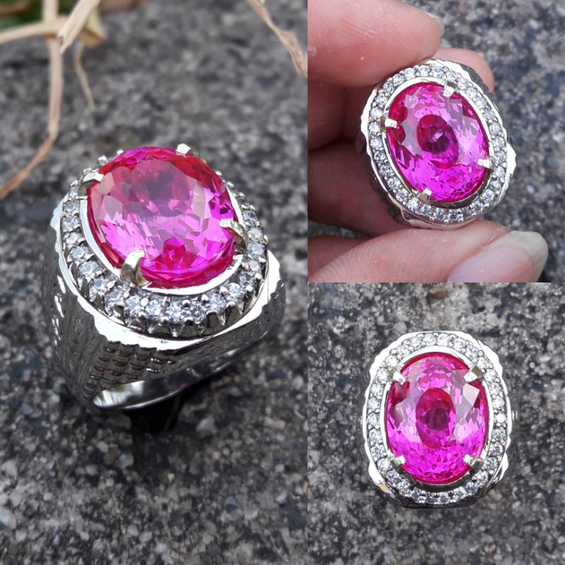 Cincin Batu Rose Siam Original