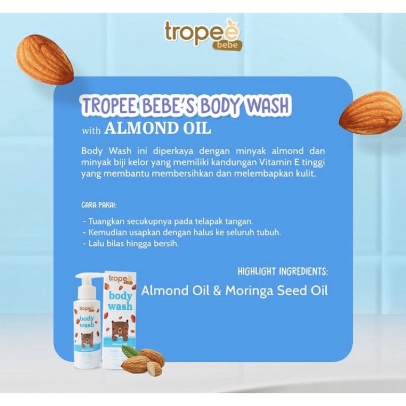 Tropee bebe body wash 100ml